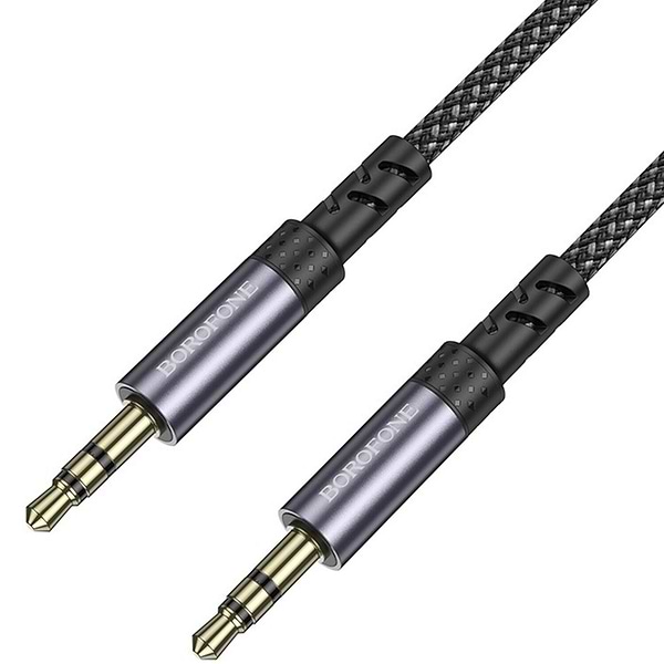 Фото - Кабель 3.5 мм -3.5 мм BOROFONE BL24 AUX Metal Grey (6941991118968)