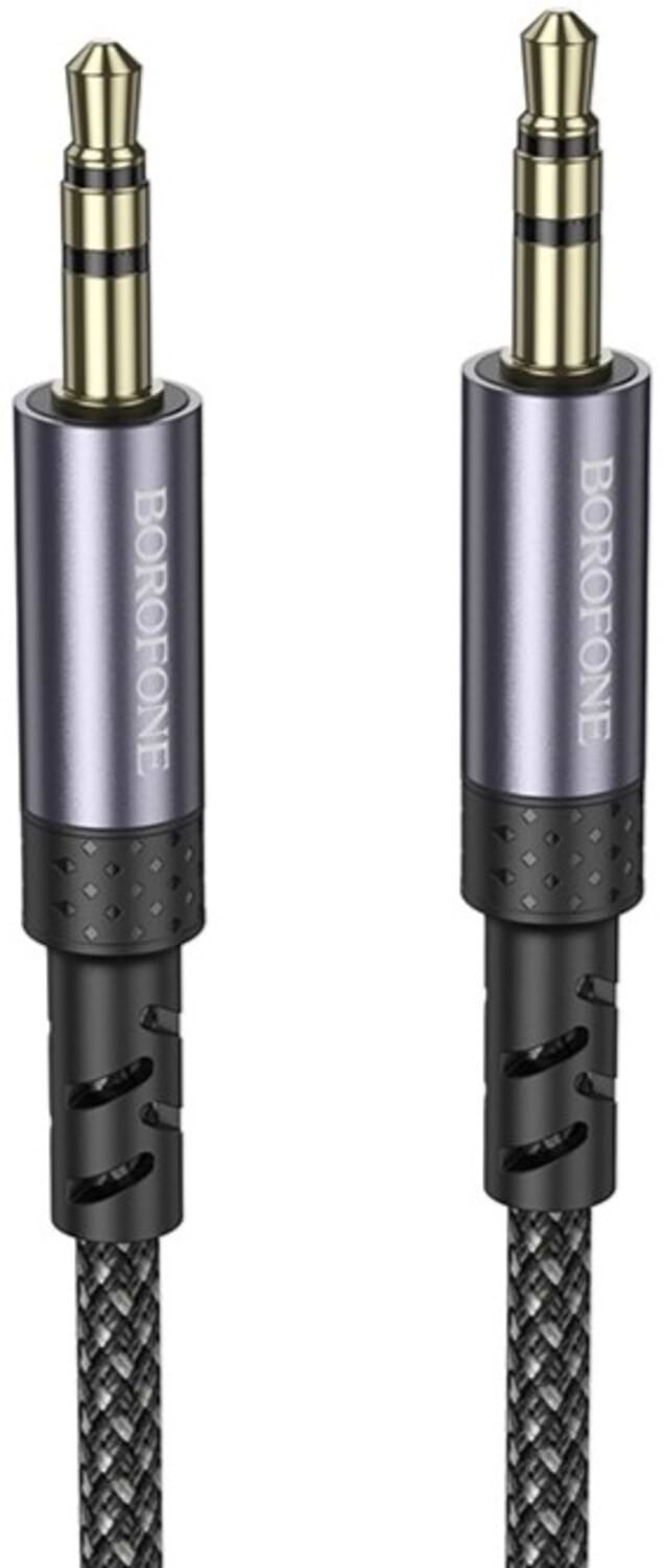 Кабель 3.5 мм -3.5 мм BOROFONE BL24 AUX Metal Grey (6941991118968) - Фото 1