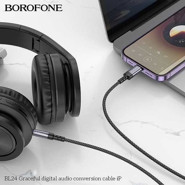 Фото - Кабель BOROFONE BL24 iP Metal Grey (6941991118975)
