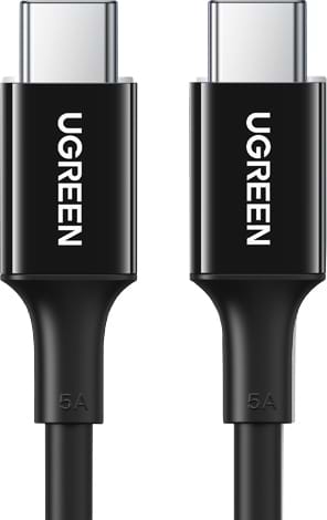 Кабель синхронізації даних UGREEN US300 Type-C - Type-C 100W 5A Cable 1 м Black (80371) - Фото 1
