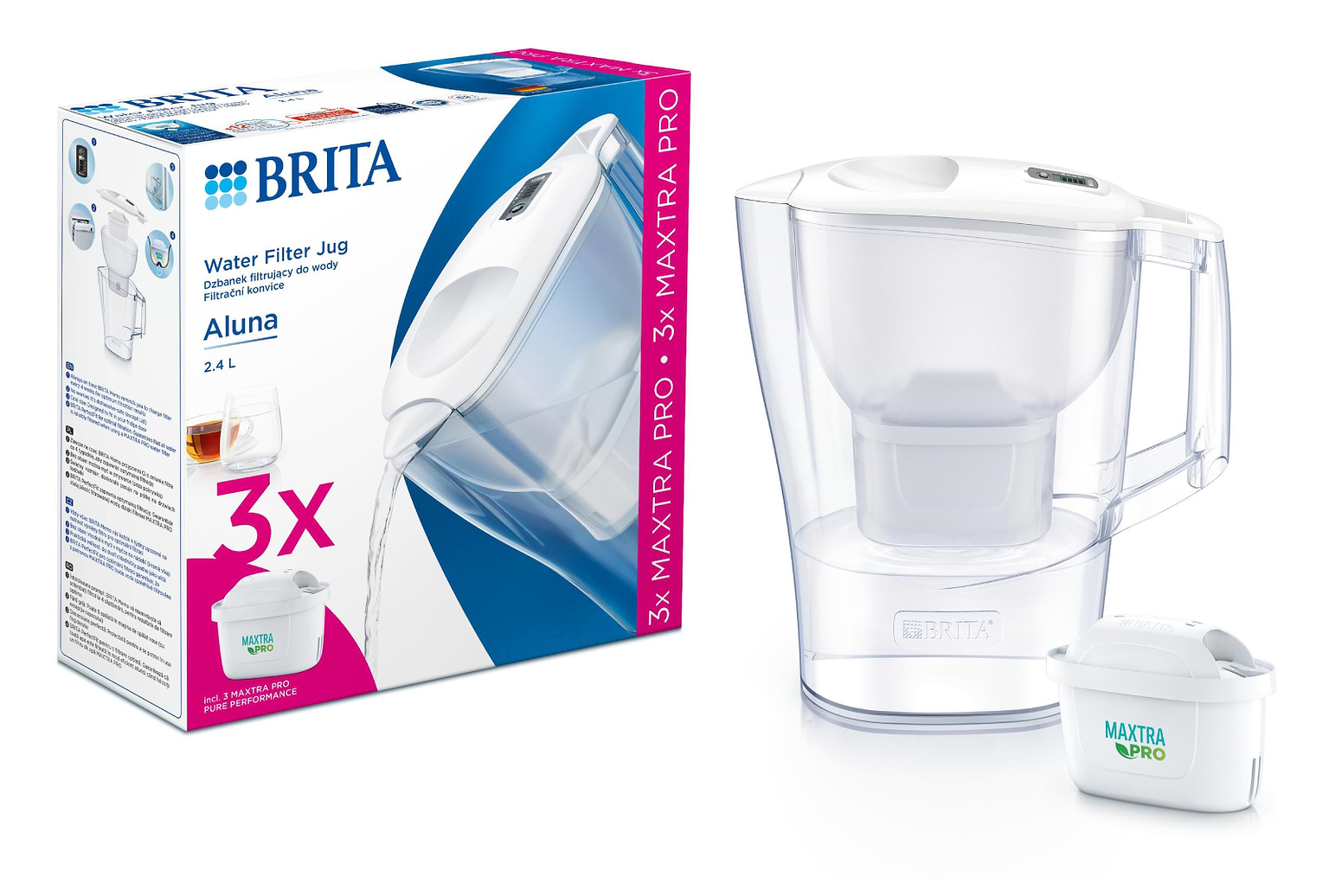 Фильтр-кувшин Brita Aluna MXpro White + 3 картриджа - Фото 1