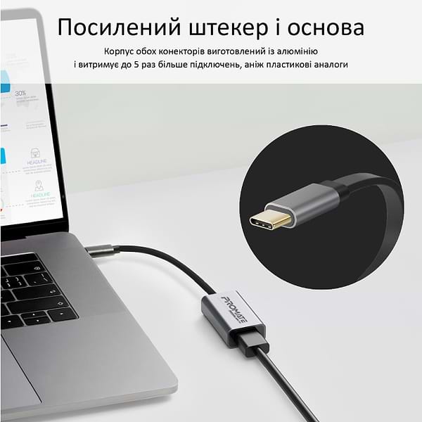 Фото - Переходник Promate HDMI-USB Type-C medialink-h1.grey