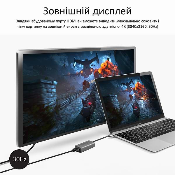 Фото - Переходник Promate HDMI-USB Type-C medialink-h1.grey