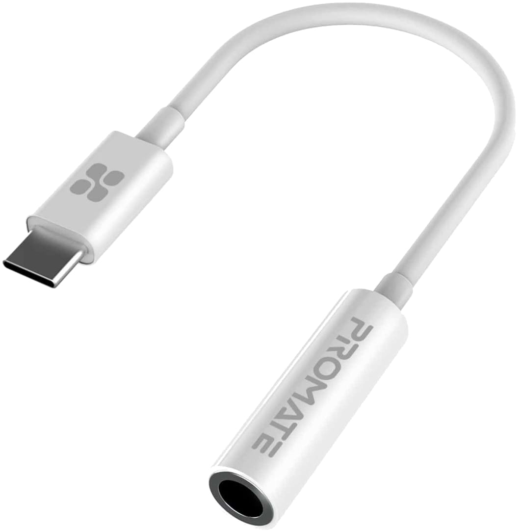 Кабель синхронізації даних Promate USB Type-C/AUX 3.5mm-3.5mm (Auxlink-c.White)
