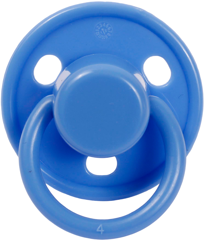 Круглая пустышка Lindo синий (Pk075/6-12 с)