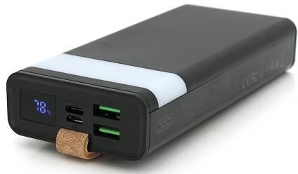 Батарея мобильная XO 20000 mAh PD20W+QC22.5W with light Black (XO-PR129) - Фото 1