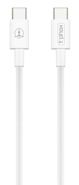 Кабель синхронизации данных T-phox Glary T-CC834 Type-C - Type-C 3A (60W) - 1m White