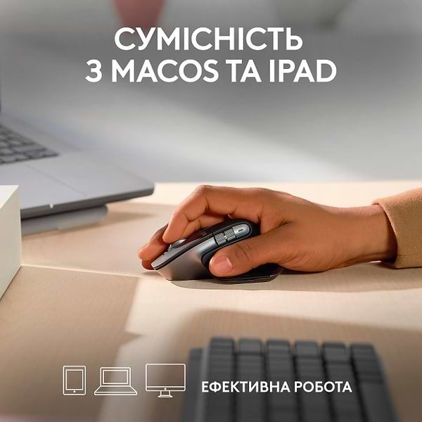 Фото - Мышь беспроводная Logitech MX Master 3S For Mac Performance Wireless Mouse Space Grey (910-006571)
