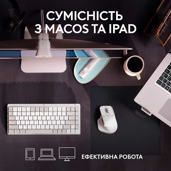 Фото - Мышь беспроводная Logitech MX Master 3S For Mac Performance Wireless Mouse Pale Grey (910-006572)