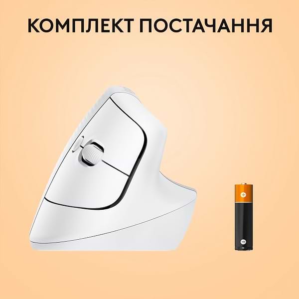 Фото - Мышь беспроводная Logitech Lift for Mac Vertical Ergonomic Off White (910-006477)