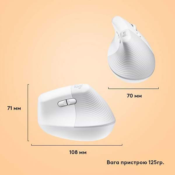 Фото - Мышь беспроводная Logitech Lift for Mac Vertical Ergonomic Off White (910-006477)