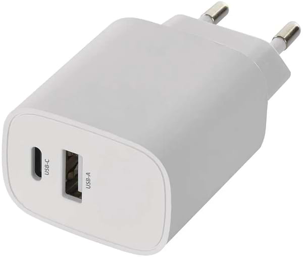 Фото - Сетевое зарядное устройство EMOS V02B15 1xUSB-A, 1xUSB-C 15W 220V (V02B15)