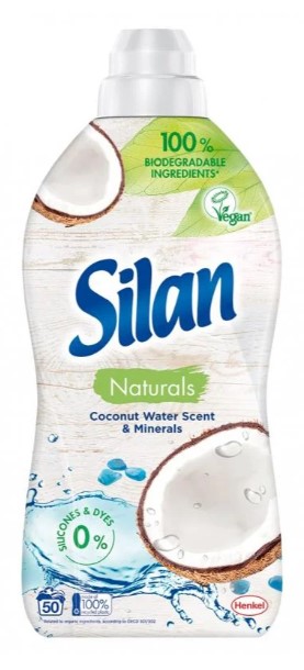 Ополіскувач для білизни Silan Naturals Аромат кокосової води і мінерали 1,1 л - Фото 1