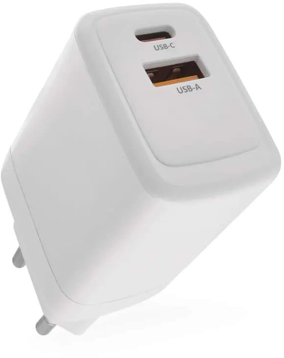 Фото - Сетевое зарядное устройство EMOS V04G45 1xUSB-A, 1xUB-C 20W 220V PD (V04G45)