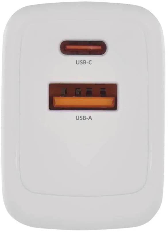 Фото - Сетевое зарядное устройство EMOS V04G45 1xUSB-A, 1xUB-C 20W 220V PD (V04G45)