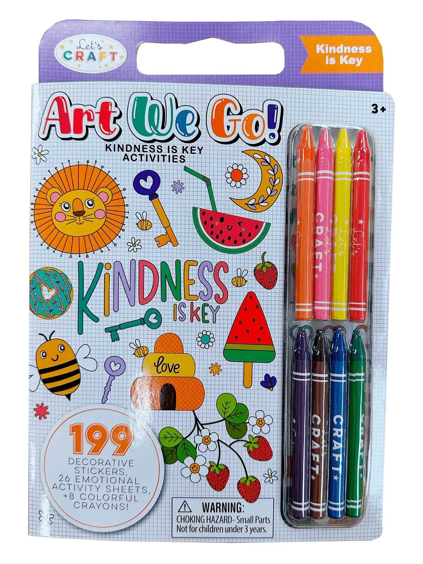 Набор для рисования Let’s Craft Доброта - ключ ко всему с наклейками и восковыми мелом (AEG003)
