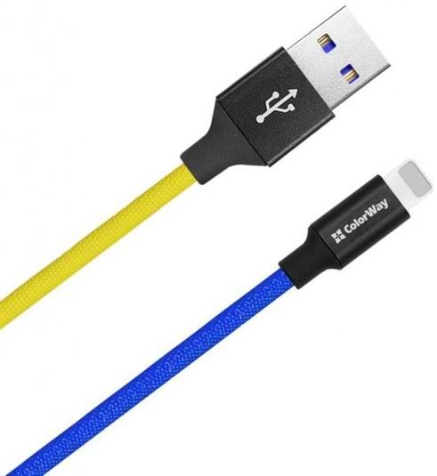Фото - Кабель синхронизации данных Colorway USB -Apple Lightning 2.4А 1m (CW-CBUL052-BLY)