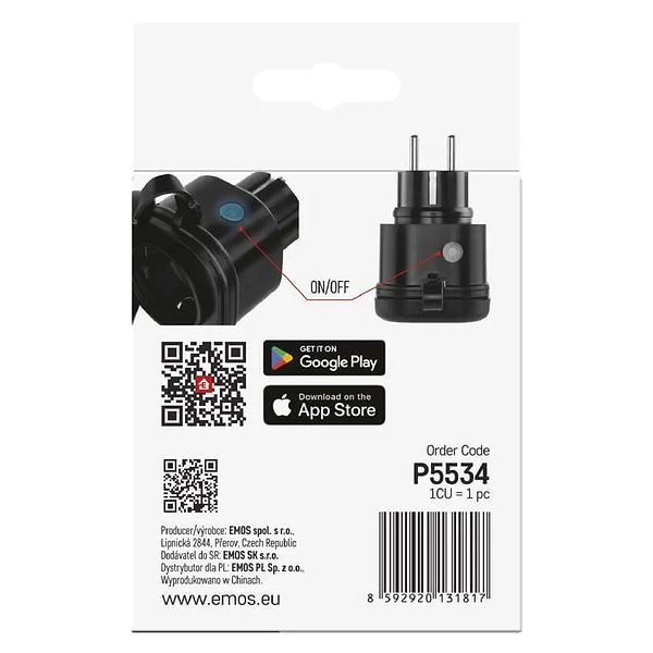 Фото - Умная розетка EMOS влагозащищенная WIFI P5534 GoSmart, ZigBee 3.0, IP44