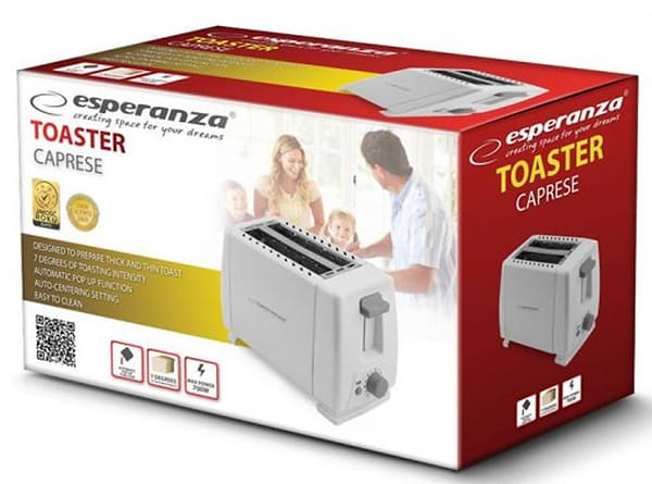 Фото - Тостер Esperanza Caprese 600 IN White (EKT001)