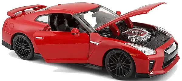 Фото - Коллекционная машинка 1:24 Bburago Nissan GT-R (ассорти красный, белый металлик, 1:24) (18-21082)