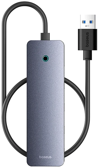 Хаб USB Baseus UltraJoy Series 4-Port HUB Lite 50cm Space Grey USBA to USB3.0х4+Type-C5V (B0005280B811-01)