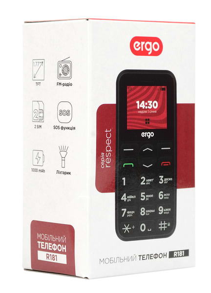 Фото - Мобільний телефон Ergo R181 Dual Sim Black