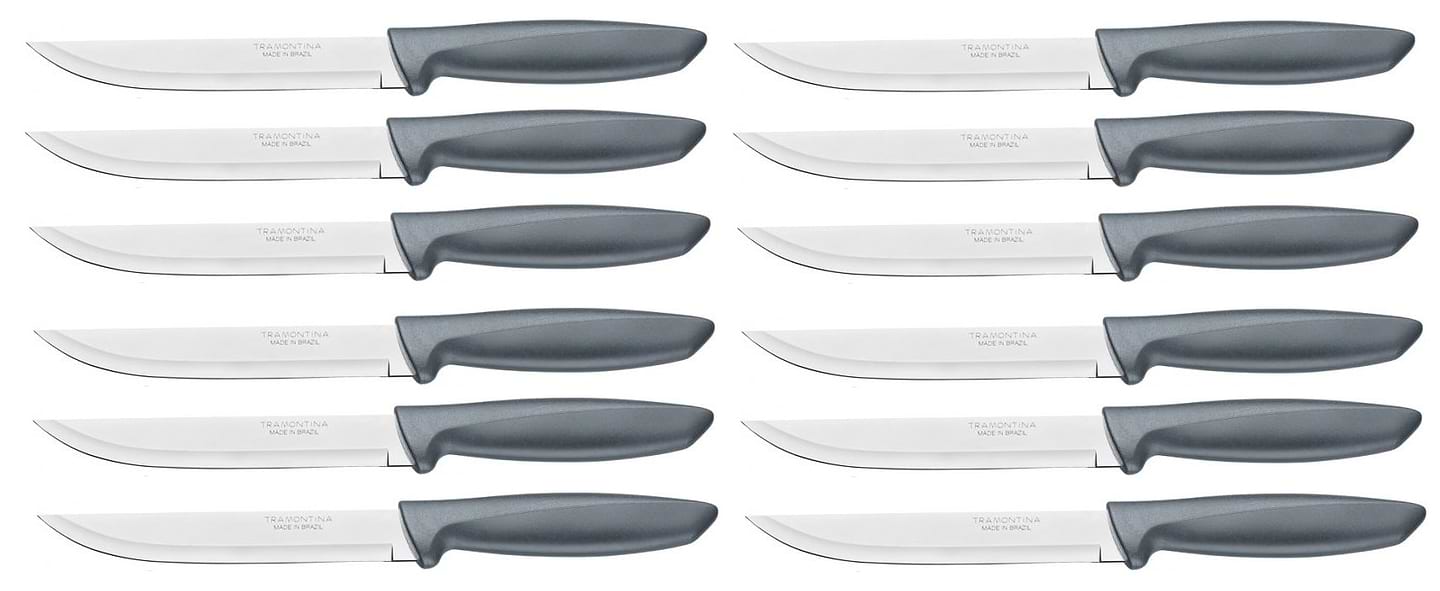Набір ножів Tramontina Plenus Grey для м'яса 152 мм 12 шт (23423/066) - Фото 1