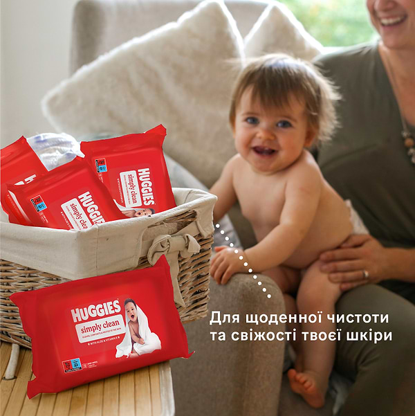 Фото - Салфетки влажные для детей Huggies Simply Clean, 72 шт. (5029053582238)