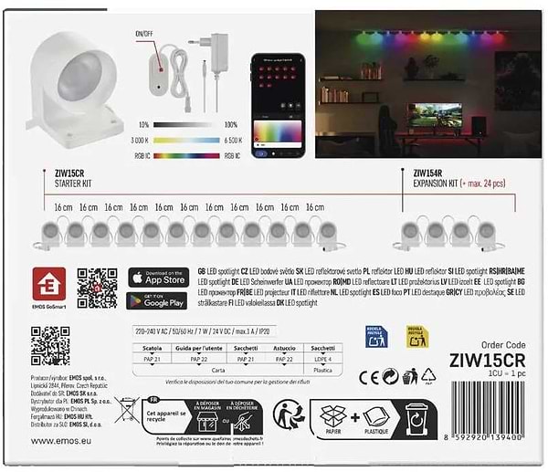 Фото - Светодиодный светильник EMOS ZIW154R, Wi-Fi (для стартового набора ZIW15CR)