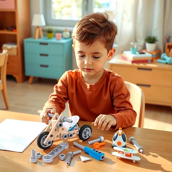 Фото - Дерев'яний конструктор Hape Мотоцикл 34 деталі (E3037)