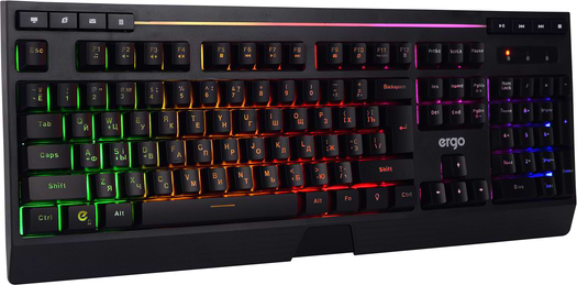 Фото - Клавіатура дротова ігрова Ergo ENG/RUS/UKR Black (KB-612)