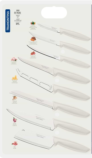 Фото - Набор ножей Tramontina Plenus Light Grey 8 пр. (23498/332)