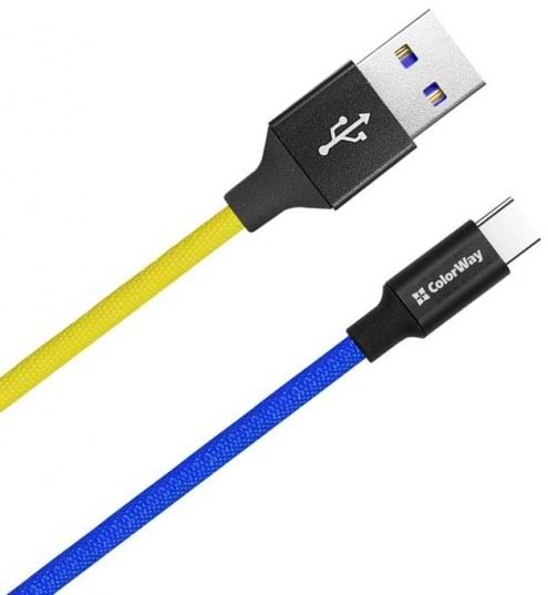 Фото - Кабель синхронизации данных Colorway USB-Type-C 1m  (CW-CBUC052-BLY)