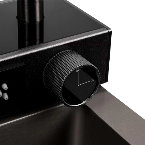 Фото - Мойка кухонная Platinum 75x46D PVD серая Handmade "ВОДОСПАД"