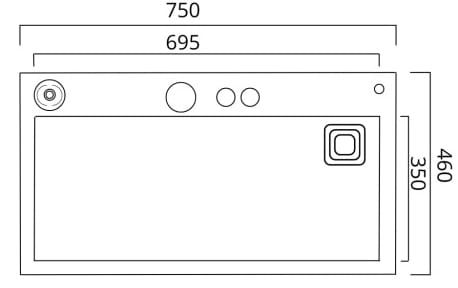 Фото - Мойка кухонная Platinum 75x46D PVD серая Handmade "ВОДОСПАД"