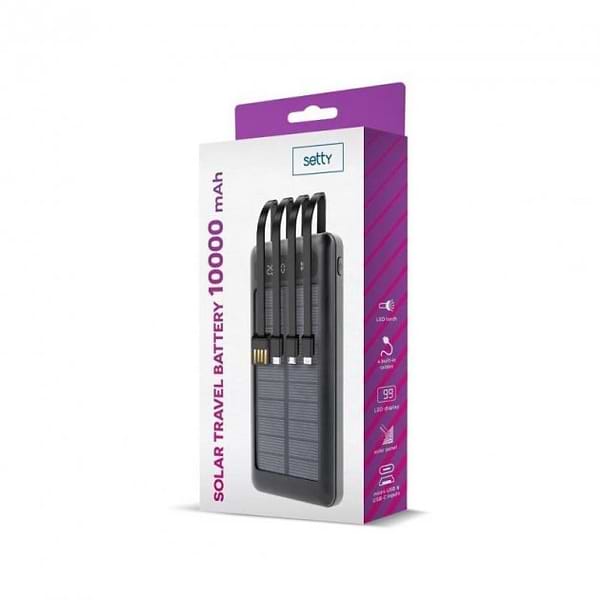 Фото - Уценка - Батарея мобильная Setty Solar SLR-100 10000 mAh Black