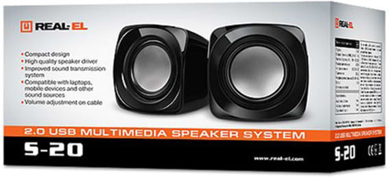 Фото - Компьютерная акустика компактная 2.0 REAL-EL S-20 Black