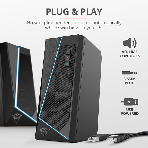 Фото - Комп'ютерна акустика компактна 2.0 Trust GXT 609 Zoxa RGB Illuminated Speaker Set 2.0 (24070)
