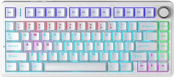 Фото - Клавиатура проводная игровая Aula F75  White keycap KRGD red EN/UA (6948391203225)