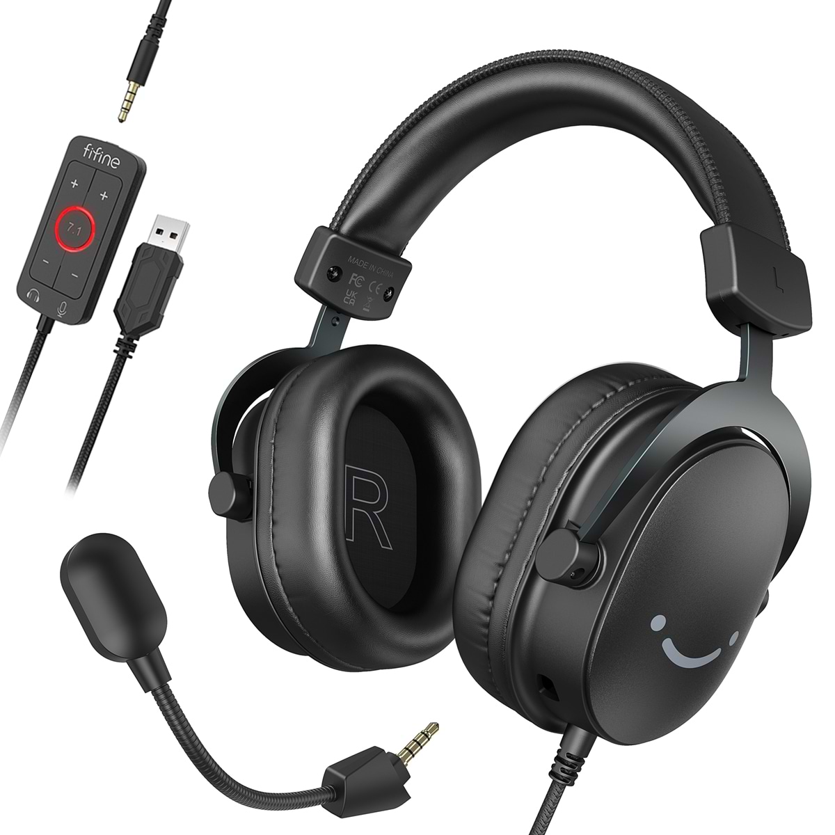 Гарнитура проводная игровая Fifine H9 Black