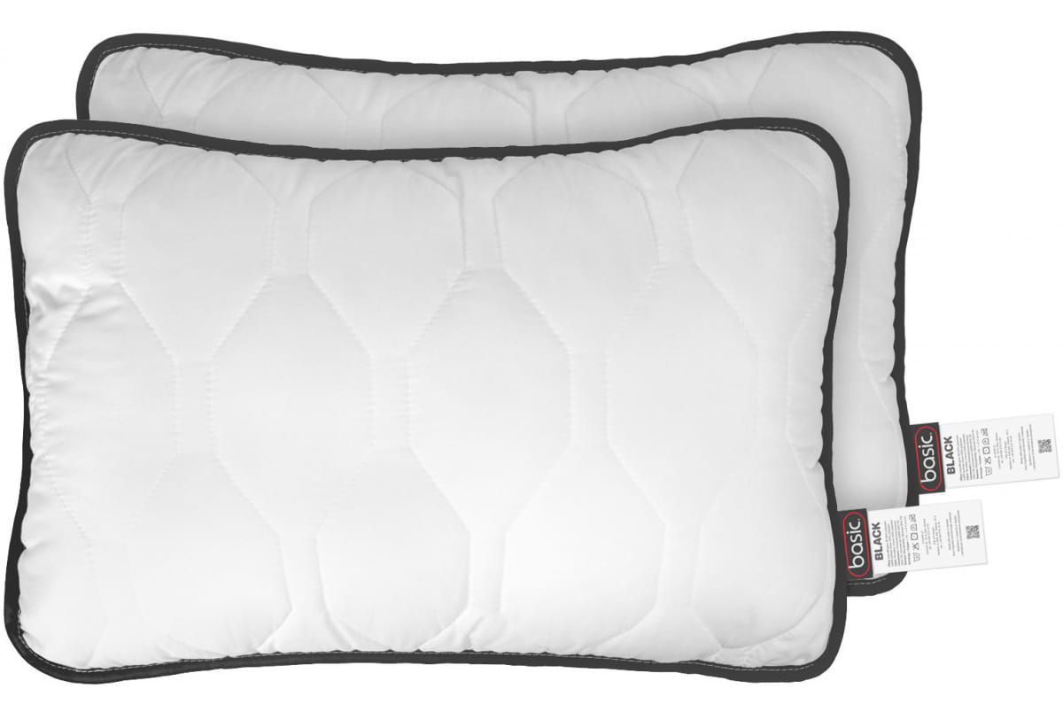 Набір подушок стандартних Sonex Basic Black стьобаних антиалергенних 50x70 см 2 шт. (SO102531) - Фото 1