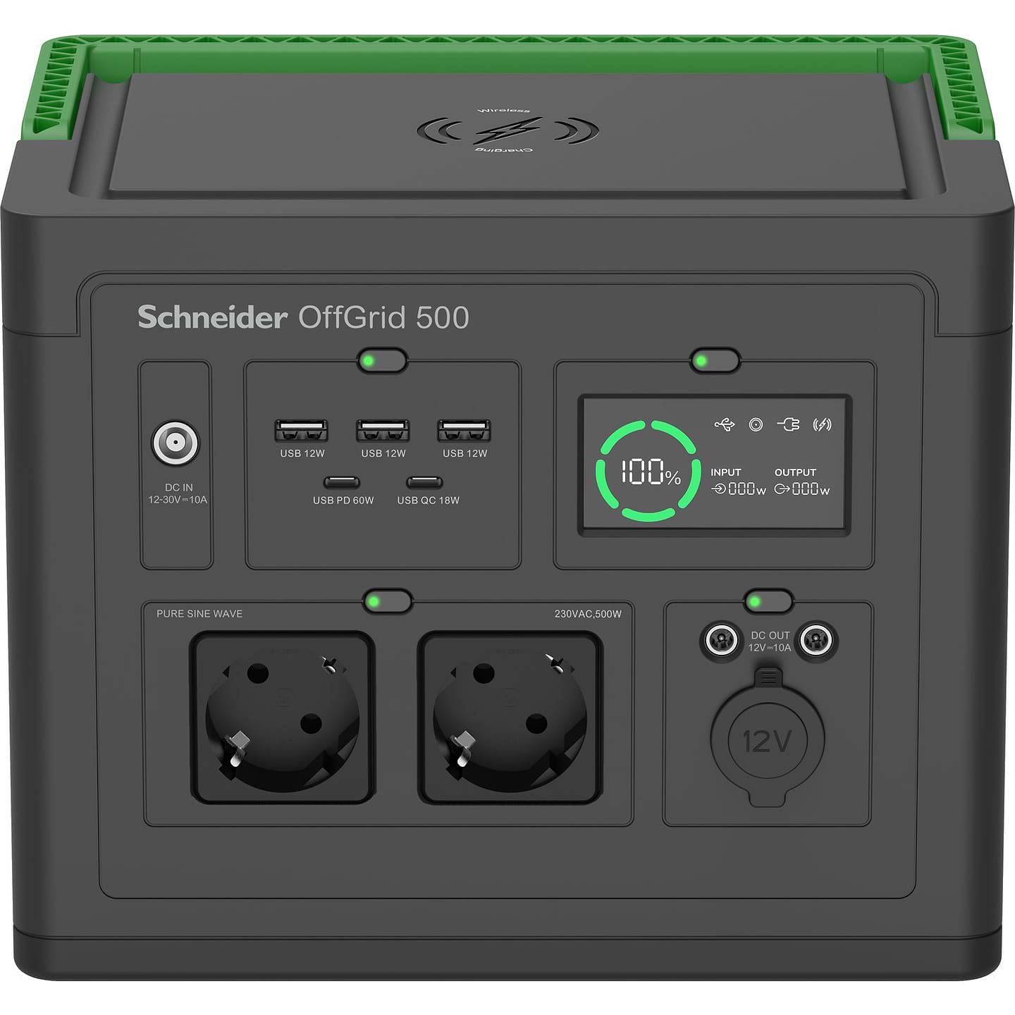 Зарядная станция универсальная APC Schneider OffGrid Portable Power Station 500, 517Wh Lithium-ion, 2 Schuko (PPS500-GR)