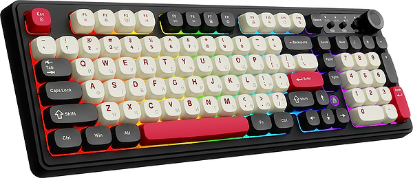 Фото - Клавиатура беспроводная игровая Ajazz AF98 PLUS Black Shark Red (AF98-PLUS-BSR)