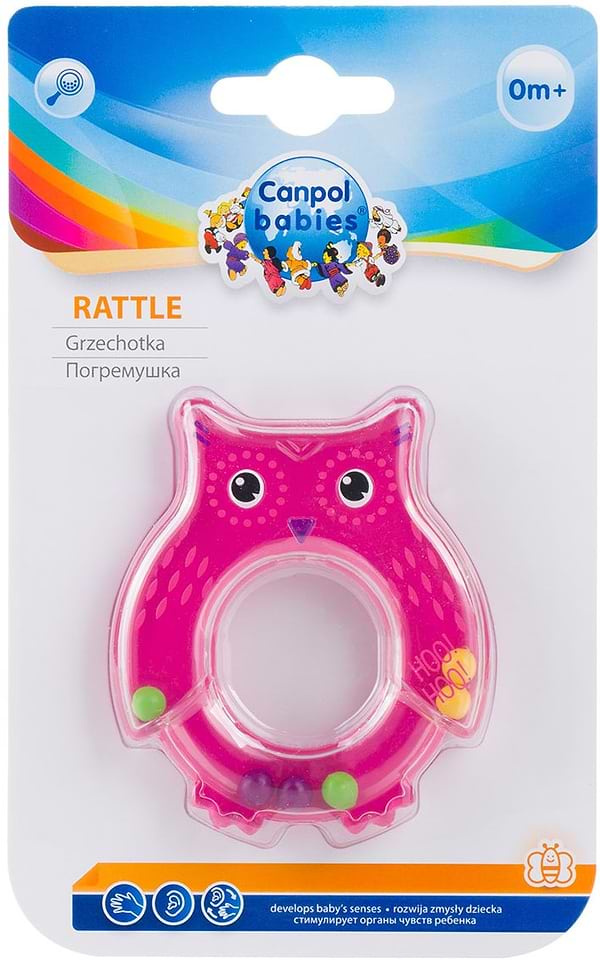 Фото - Брязкальце Canpol babies Сова Рожева (2/187_pin)