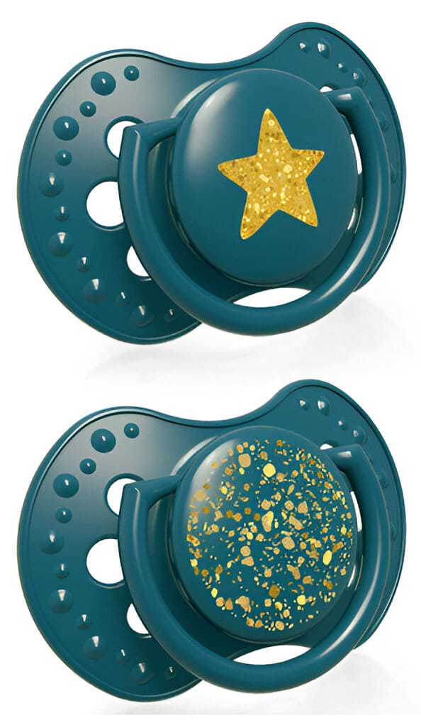 Фото - Симетрична пустушка Lovi Stardust 3-6 міс 2 шт. зелена (22/893_green)