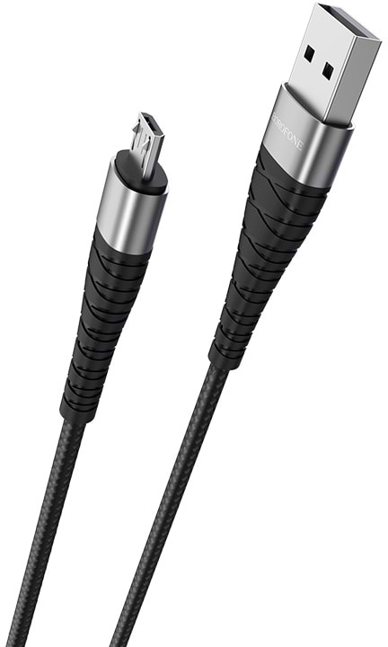 Фото - Кабель синхронизации данных BOROFONE BX32 USB to Micro 2.4A, 1m Black (6931474710437)