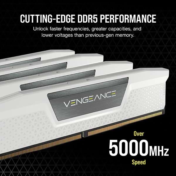 Фото - Память DDR Corsair DDR5 2x16GB/5200 Vengeance White (CMK32GX5M2B5200C40W)
