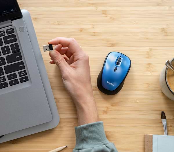 Фото - Миша бездротова Trust Yvi+ Silent WL ECO Blue (24551)