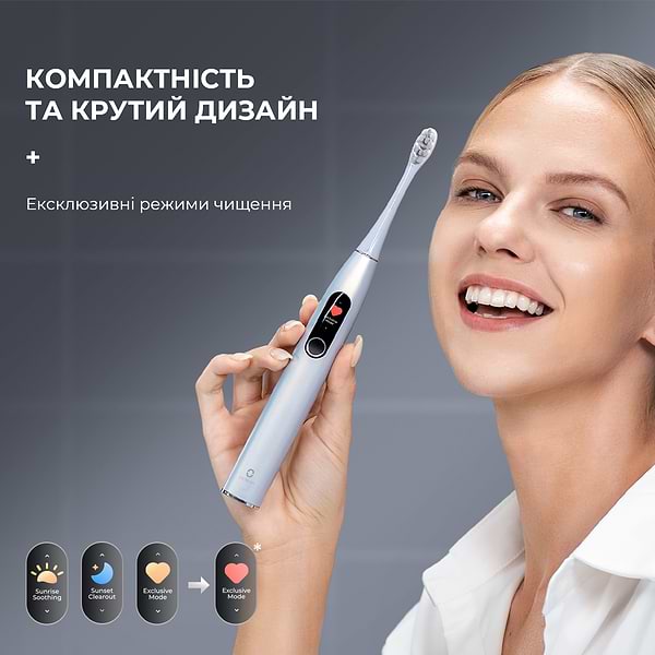 Фото - Уценка - Зубная щетка электрическая Oclean X Pro Digital Electric Toothbrush Glamour Silver (6970810552560)