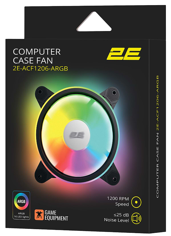 Фото - Корпусний вентилятор 2E GAMING Air Cool Black (ACF1206-ARGB)